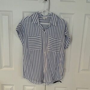 beachlunchlounge Blue and White Striped Top